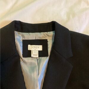 J. Crew Black Blazer with Striped Interior